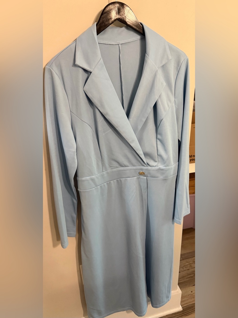 Beautiful Light Blue Tailored Long Sleeve Dress